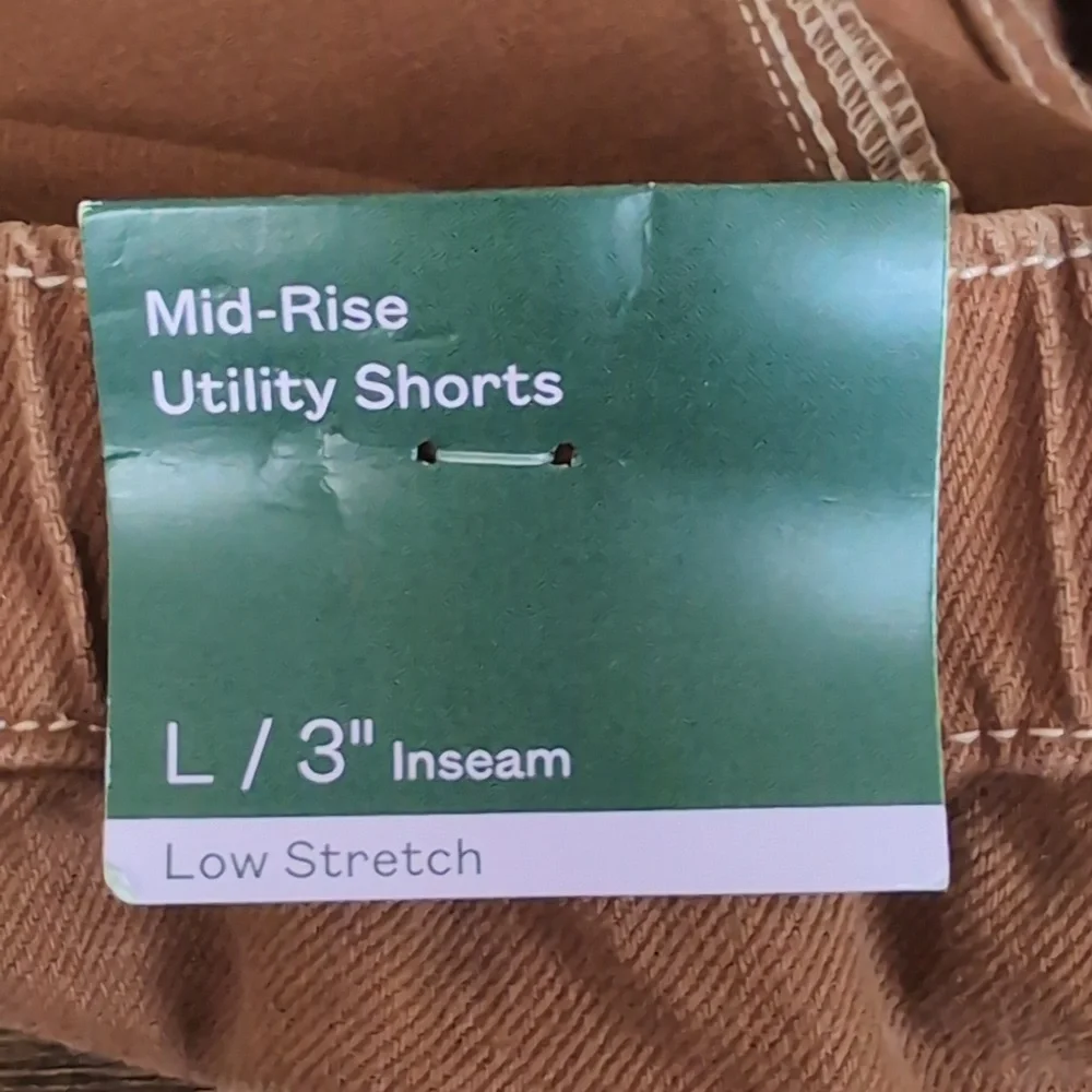 Wild Fable Brown Mid-Rise Utility Shorts Size Large NEW - Picture 6 of 7